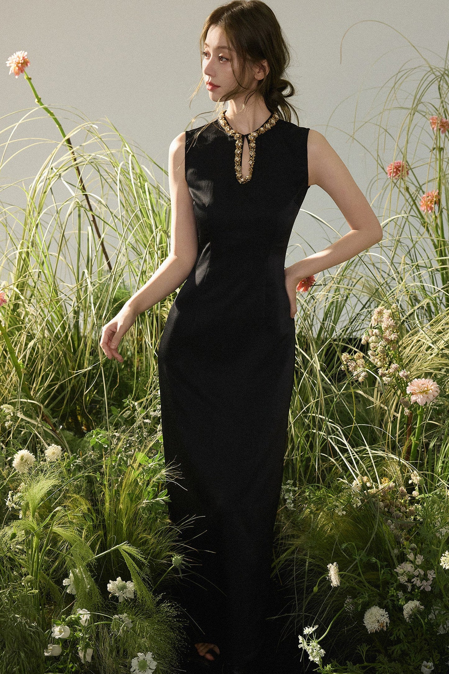 Chinese Water Drop Collar Dress