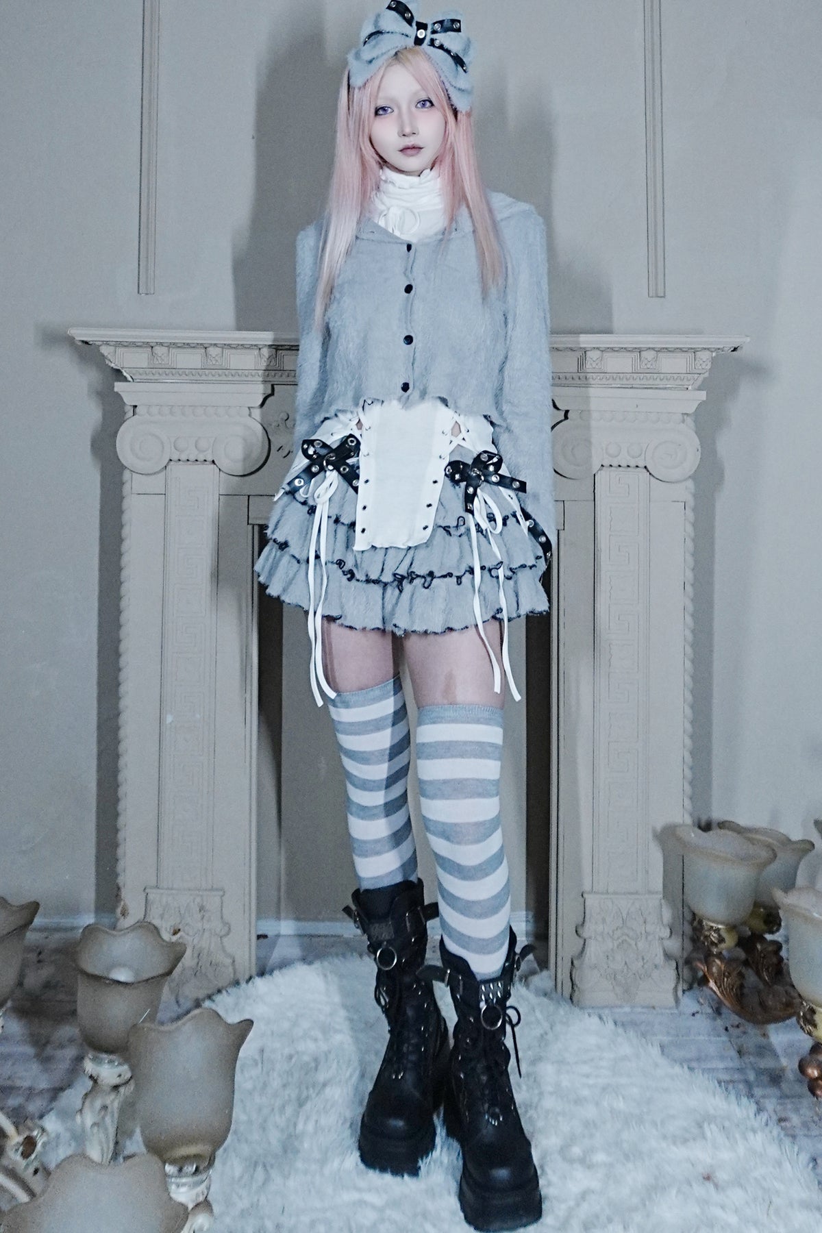 Plush Knit Bow Cake Skirt
