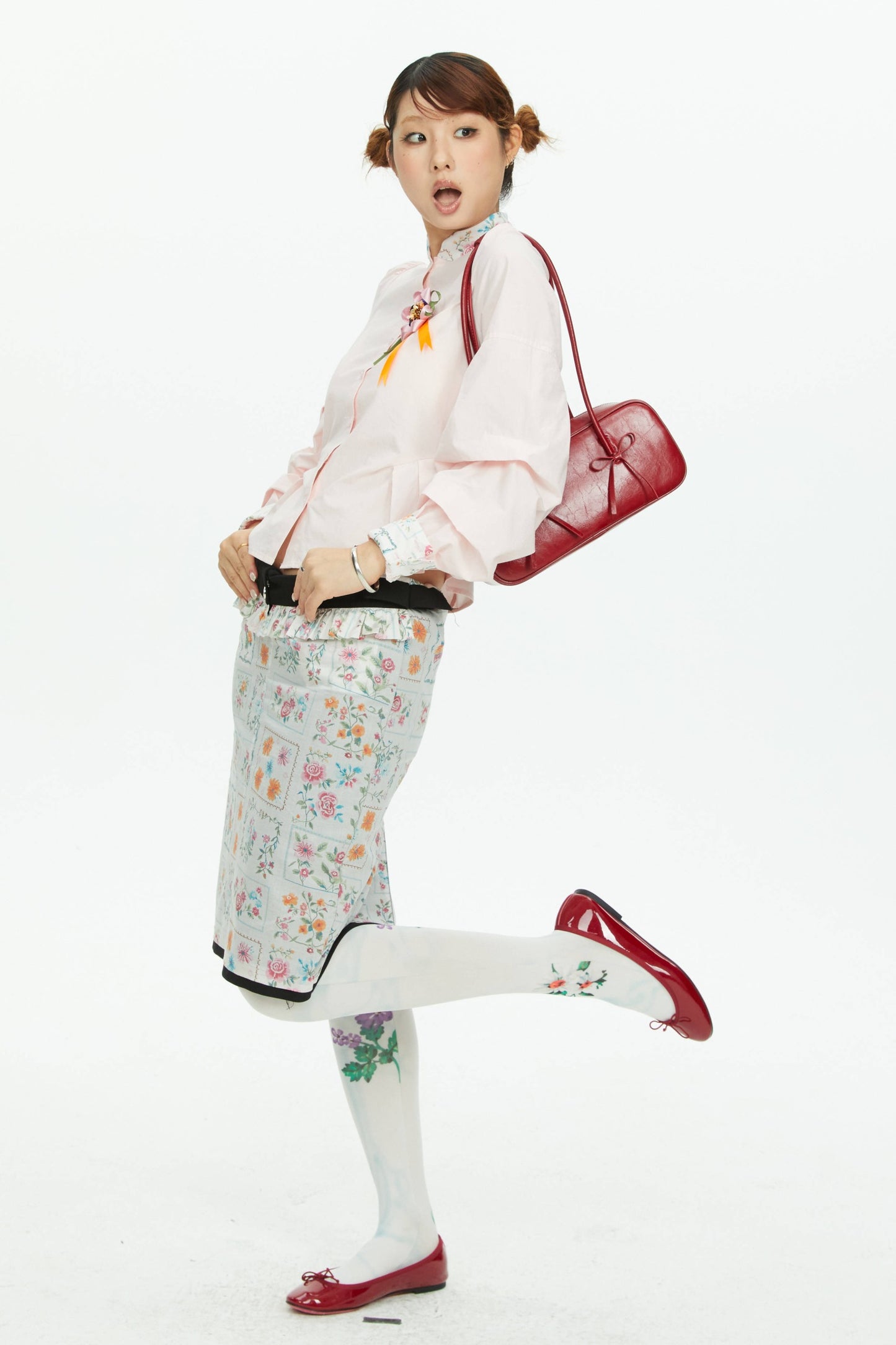 Retro-Strumpfhose mit Print