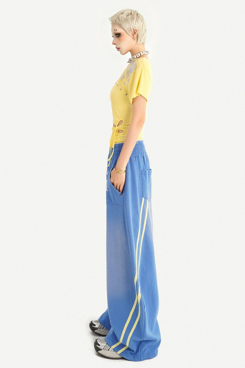 Retro Blue Contrast Sweatpants