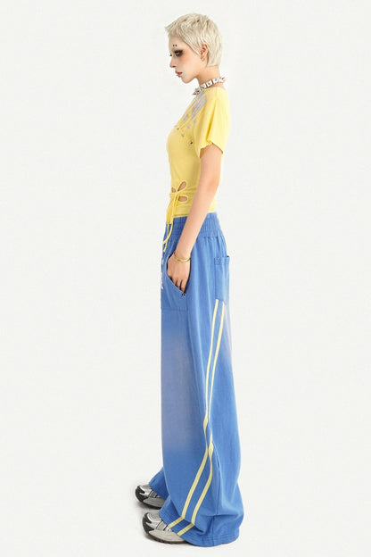 Retro Blue Contrast Sweatpants