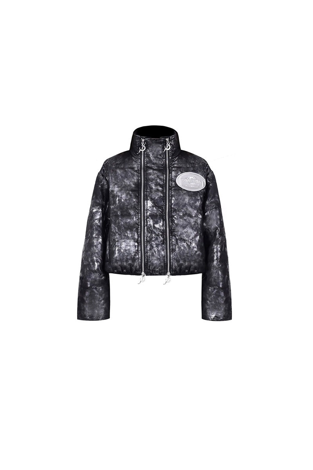 Y2K Space Black Silver Double Zipper Jacket