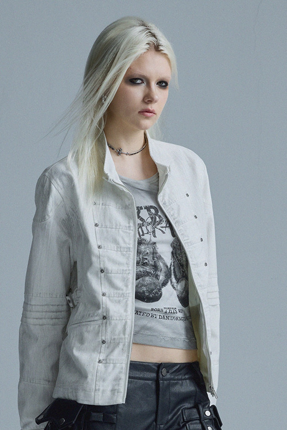 Textured Metal Buckle Jacket