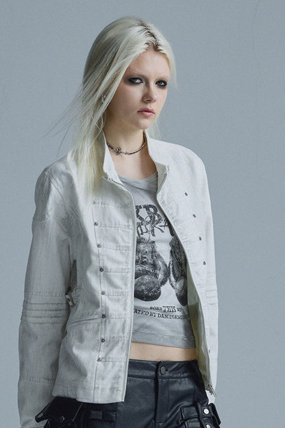 Textured Metal Buckle Jacket