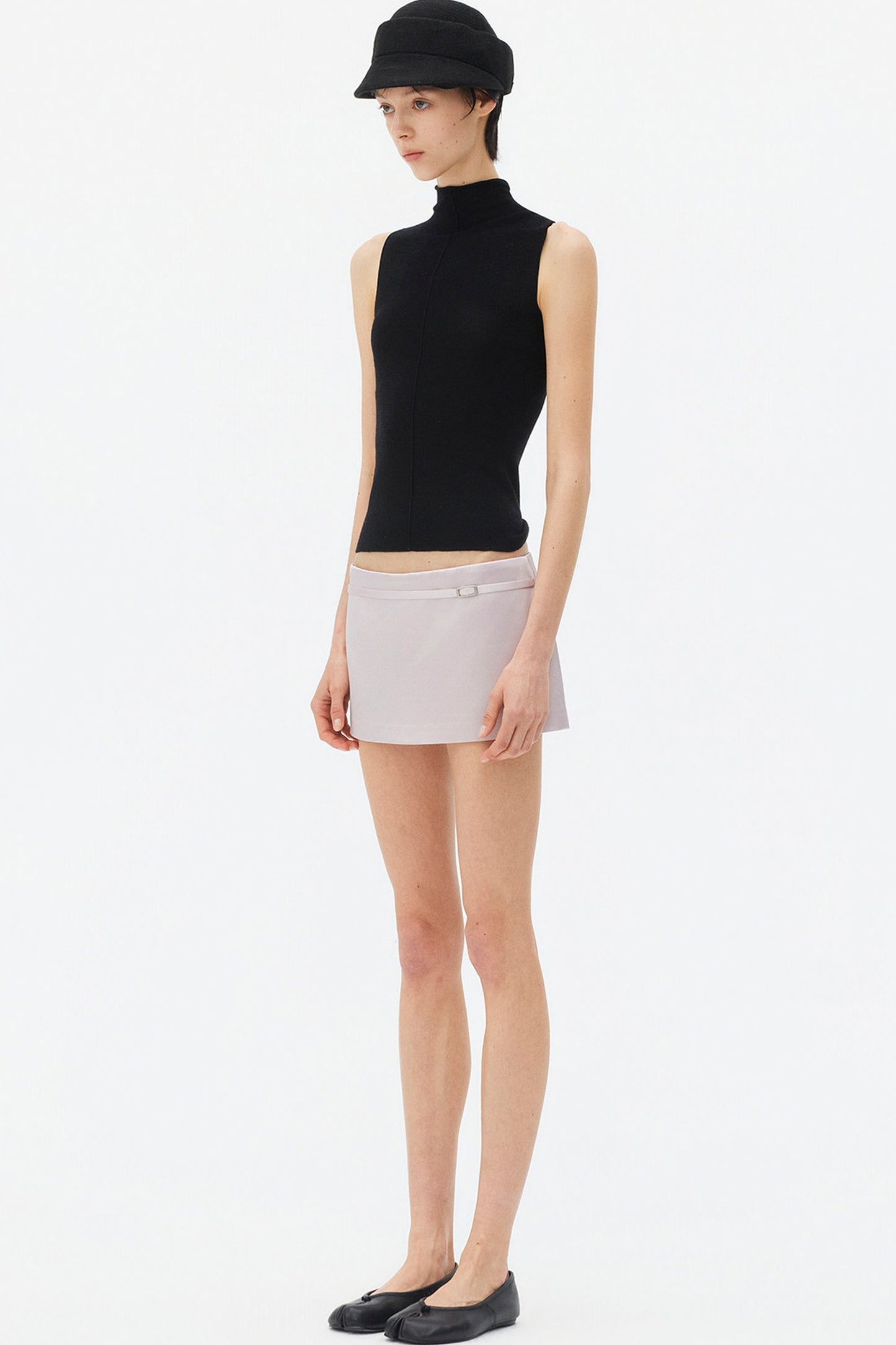 Satin Metallic Lace-Up Skirt