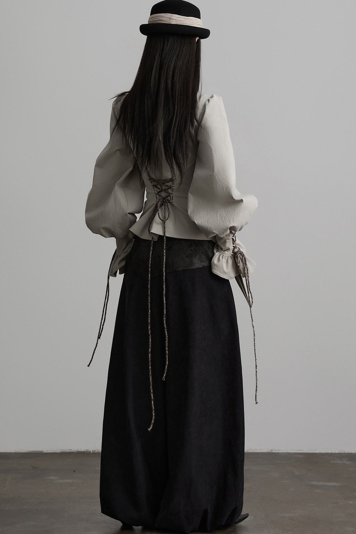 Asymmetrical Placket Deconstructed Pleated Shirt