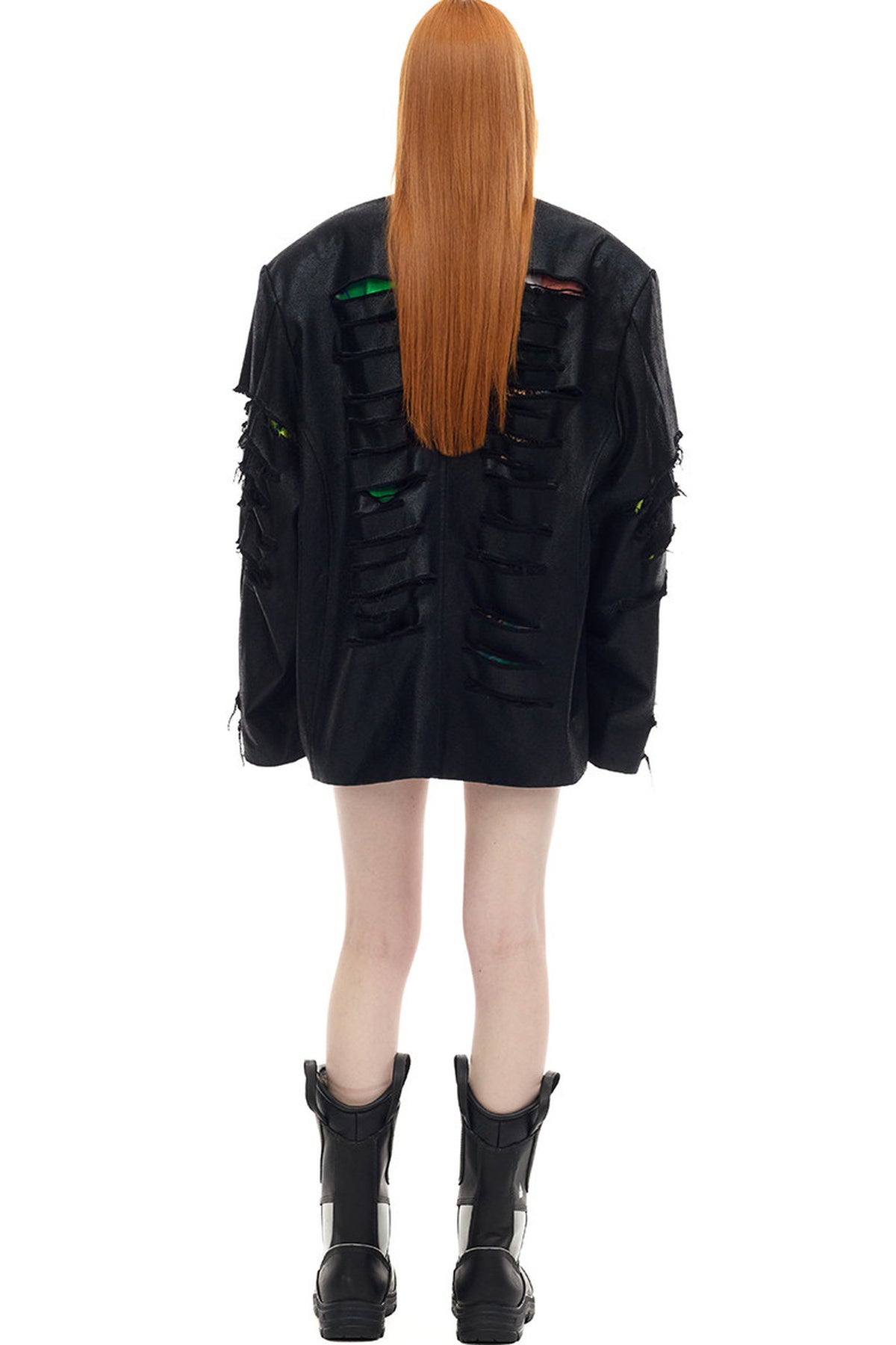 Oversized Distressed Punk Blazer Top