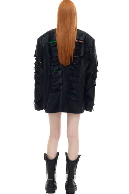 Oversized Distressed Punk Blazer Top