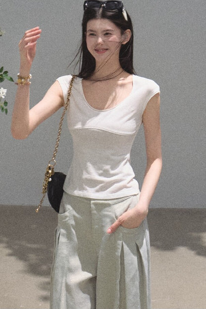 Lyocell Embroidered Waist Top