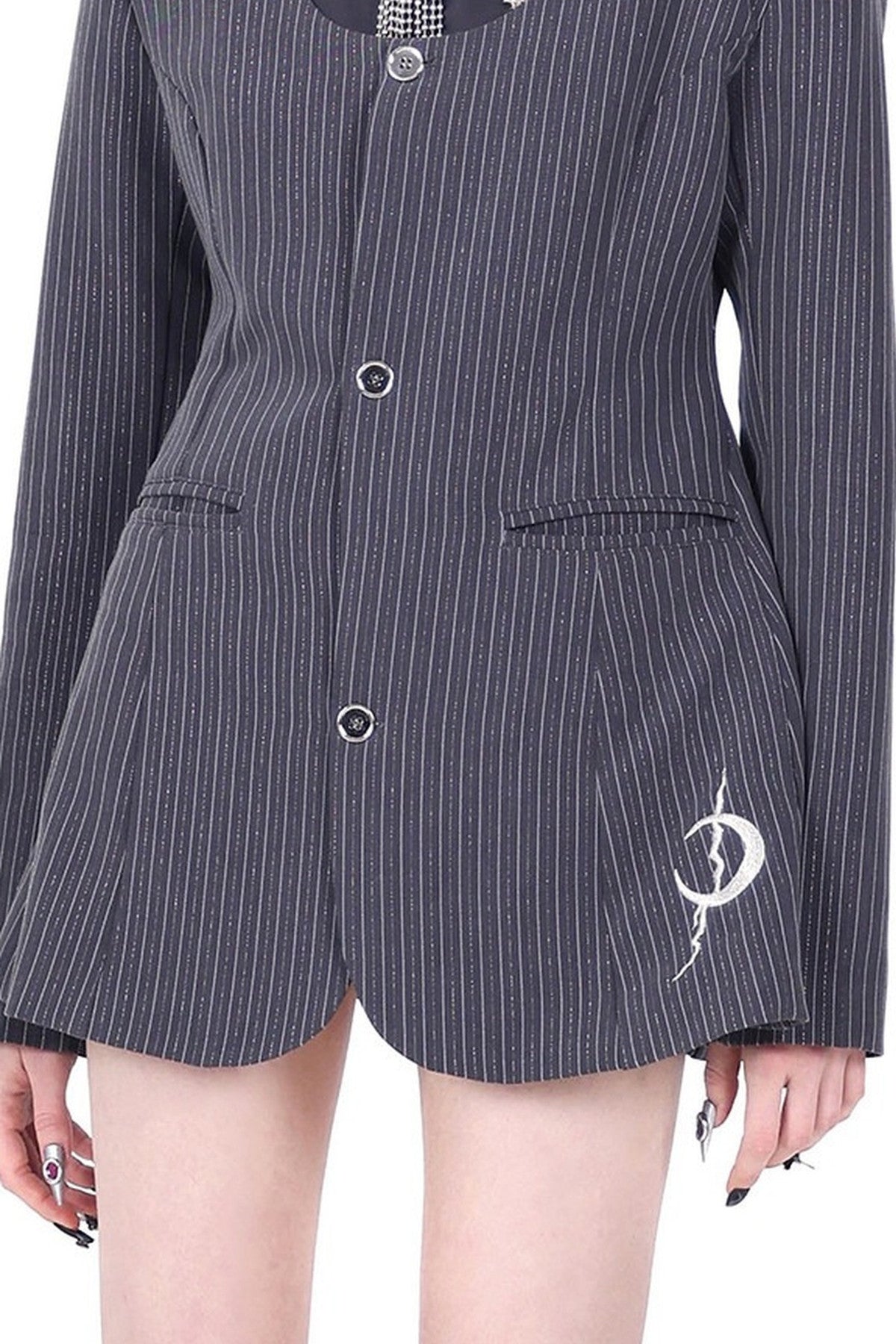 Y2K Pinstripe Blazer Dress