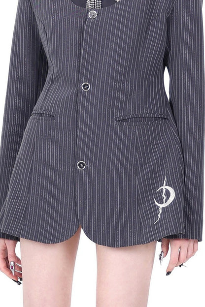 Y2K Pinstripe Blazer Dress