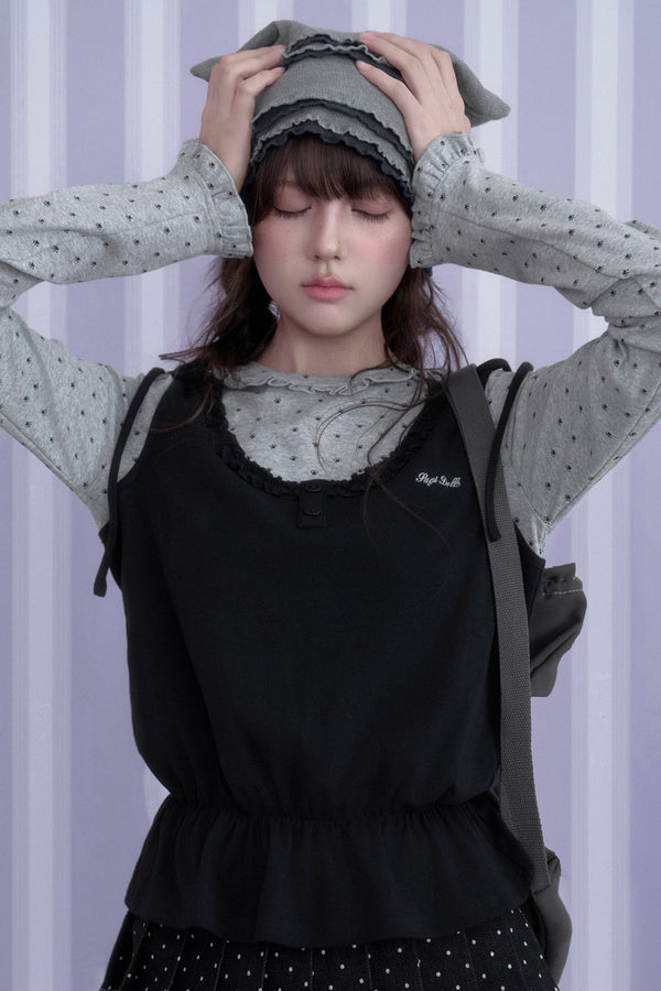 Y2K Gray Black Layered Vest Top Set-Up
