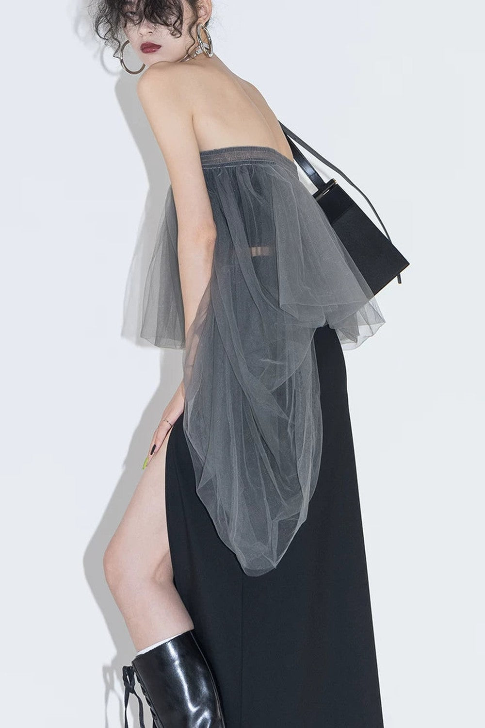 Layered Mesh Tube Top and Skirt Set-Up