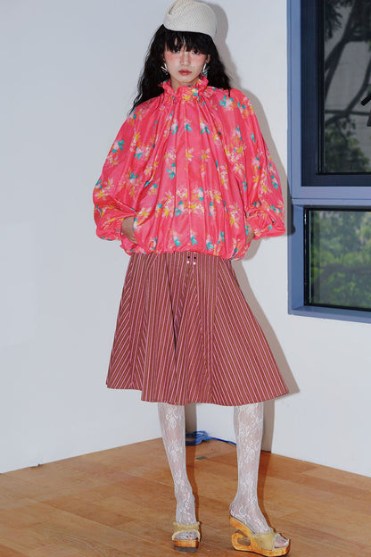 Retro Striped A-Line Skirt