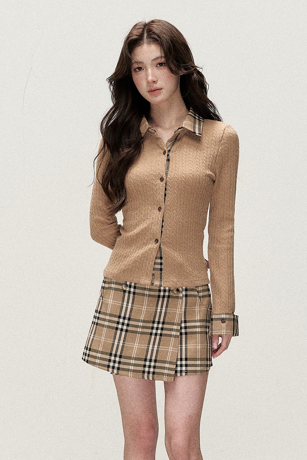 Knit Cardigan and Skirt Set-Up