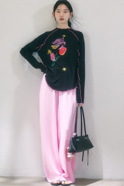 Linen Blend Air Wide-Leg Trousers