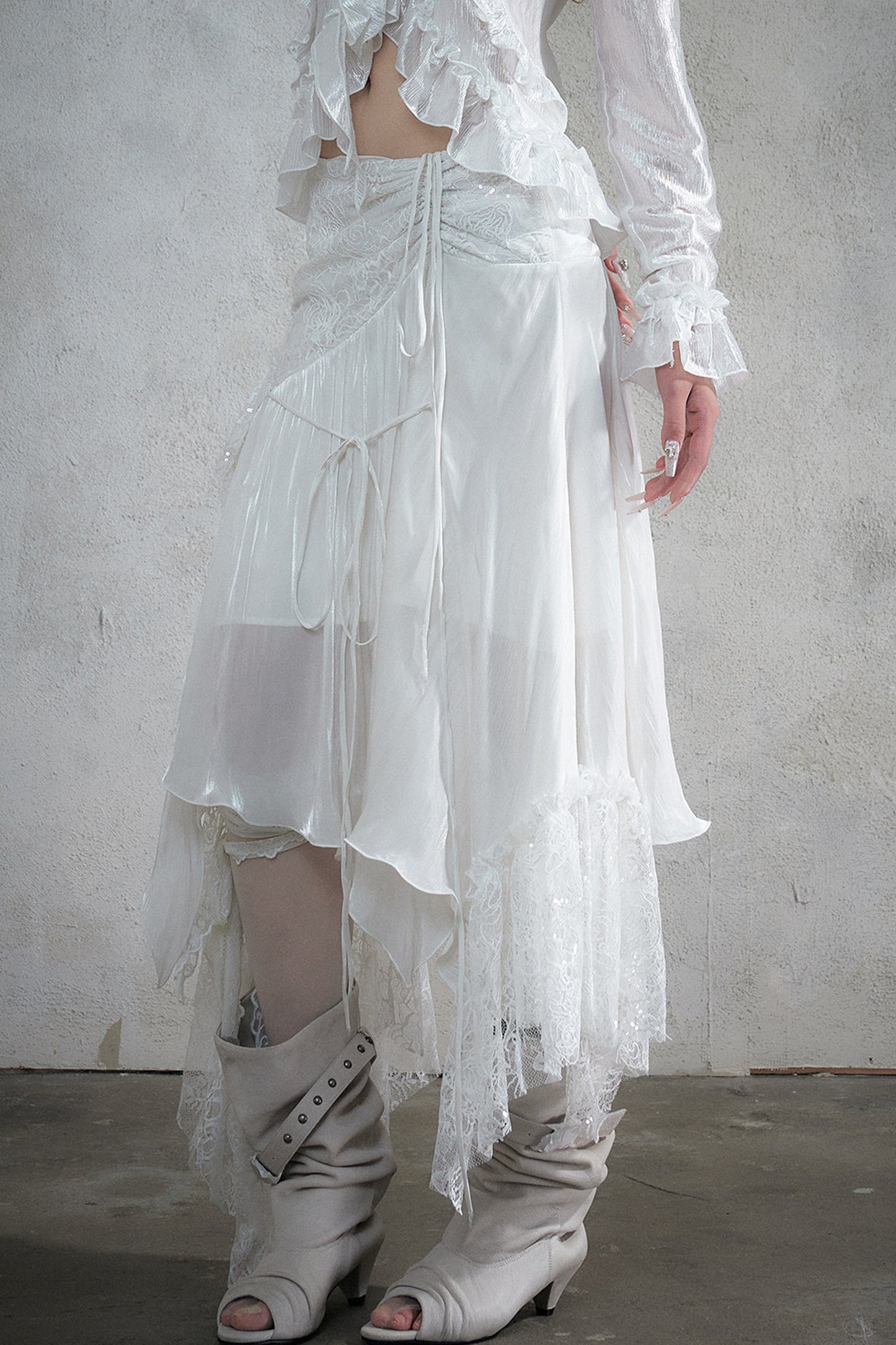 Romantic Lace Chiffon Skirt