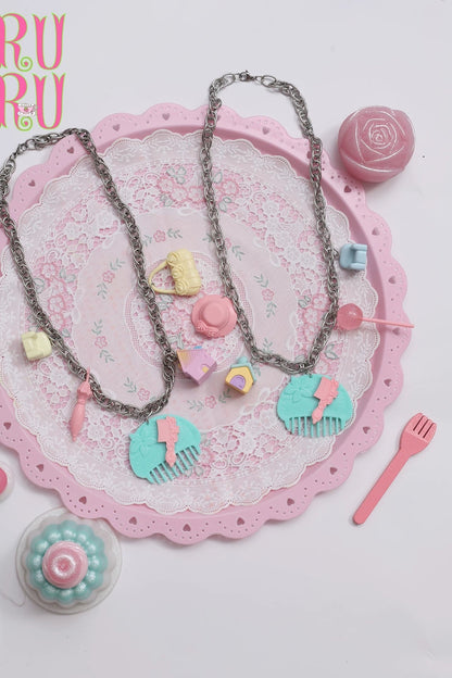 Adjustable Y2K Dollhouse Comb Necklace
