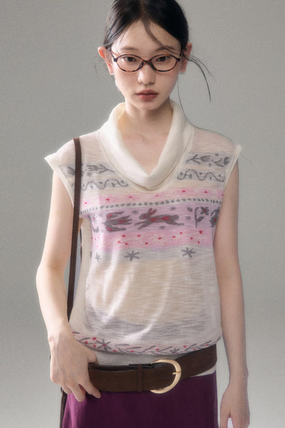 Bunny Fair Isle Knit Vest