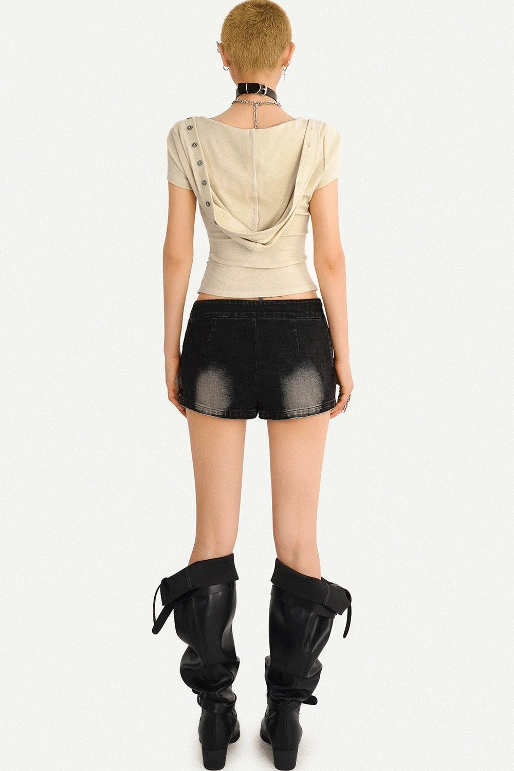 Street Punk Hooded Crop Top