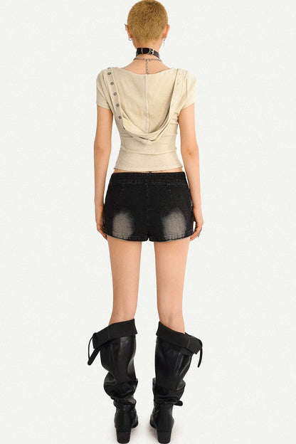 Street Punk Hooded Crop Top