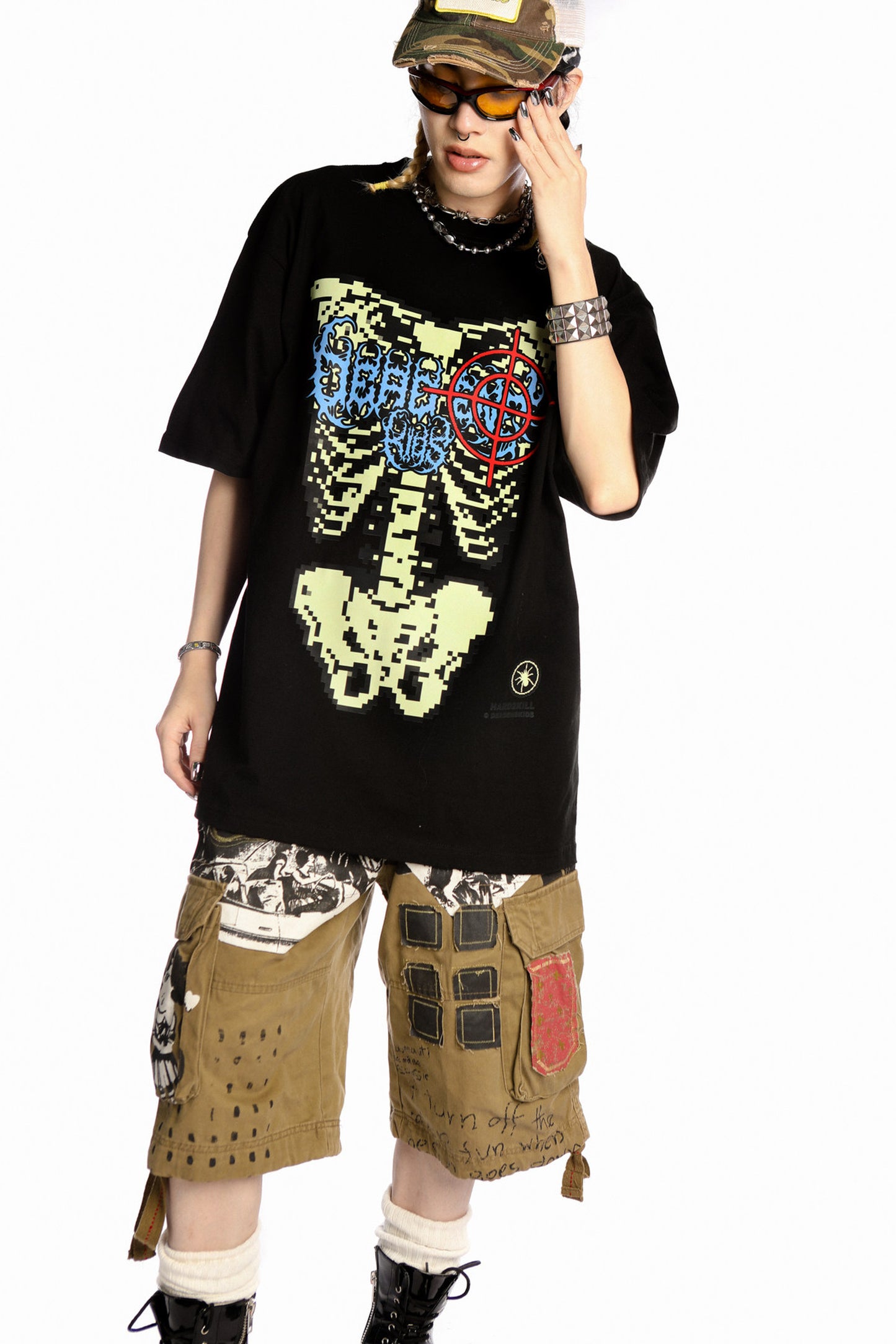 Skeleton Rock Hip-Hop Loose Blouse