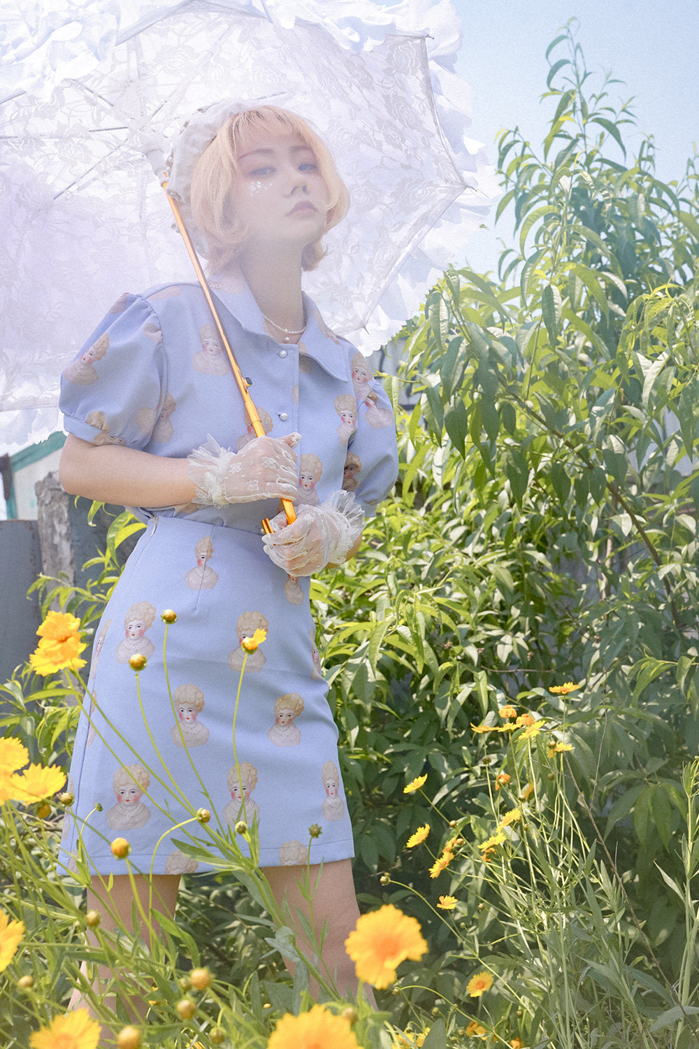 Hand-Painted Ceramic Doll Skirt