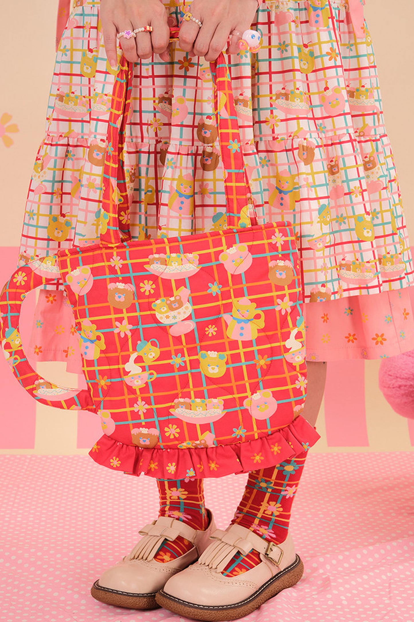 Showa Teacup Zipper Single Shoulder Bag