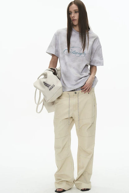 Retro Loose Cotton Spray-Painted T-Shirt
