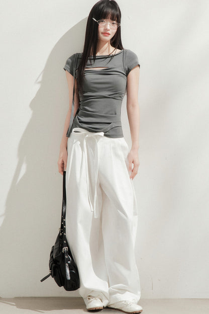 High-Waisted Tencel Wide-Leg Pants