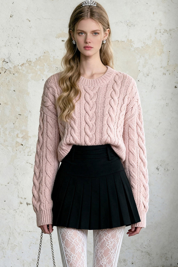 Pink Ribbed Knit Top
