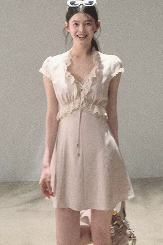 Lyocell Linen Lace Dress Set