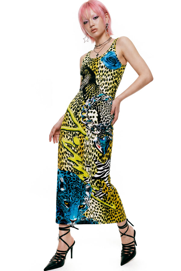 Retro Leopard Print Tank Dress