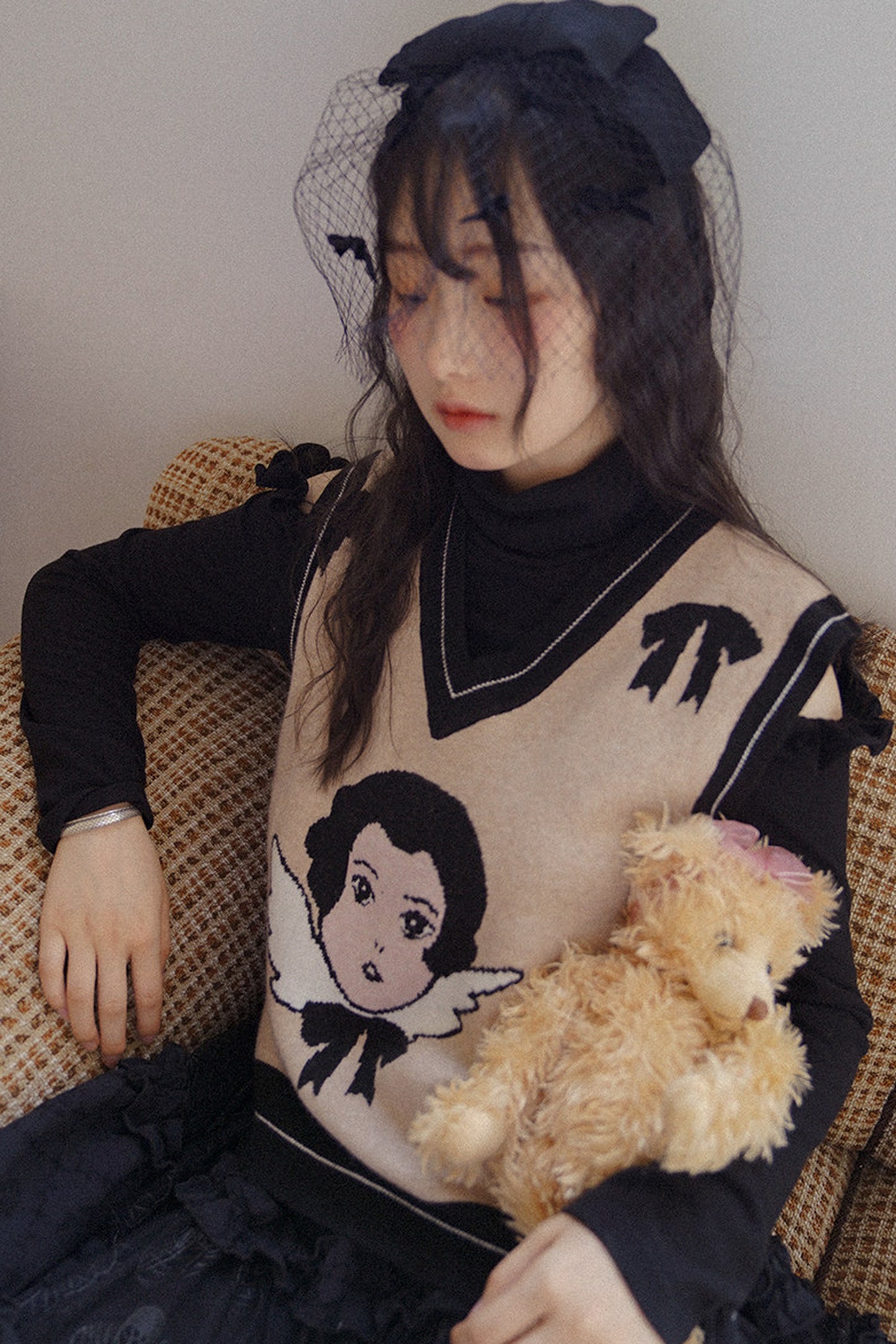 Angel Print Knit Vest