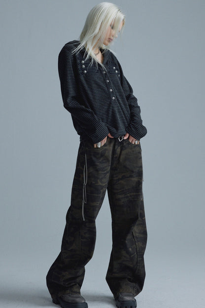 Black Gray Stripe Hoodie