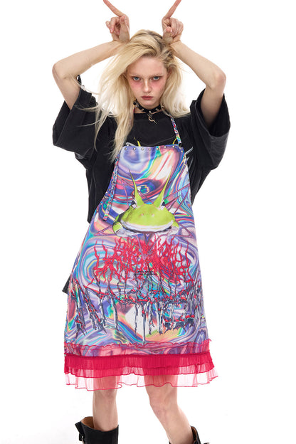 Horned Frog Lace-Up Rivet Lace Apron