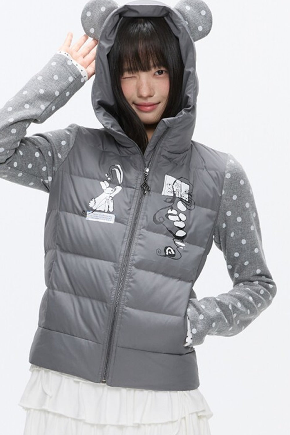 Bear Ears White Duck Down Jacket