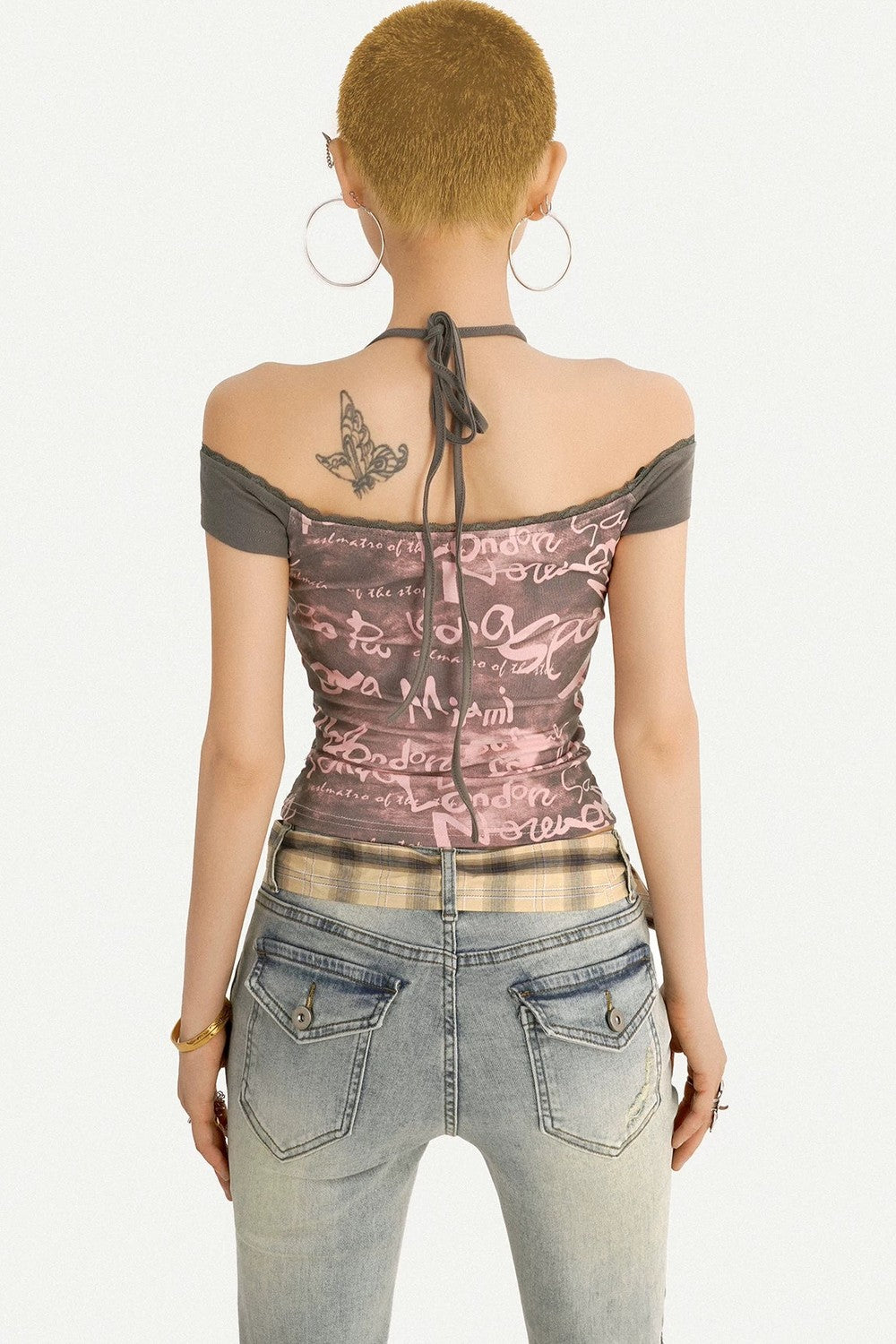 Y2K Color-Block Halter Top