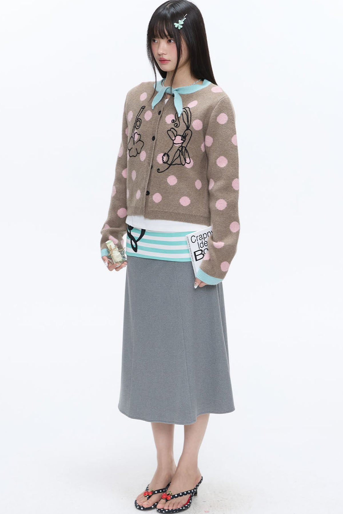 Mint Green Polka Dot Cardigan