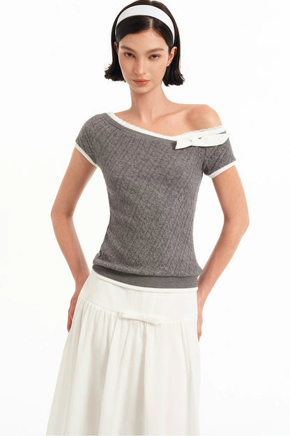 Acetate Fishbone Pleated Skirt