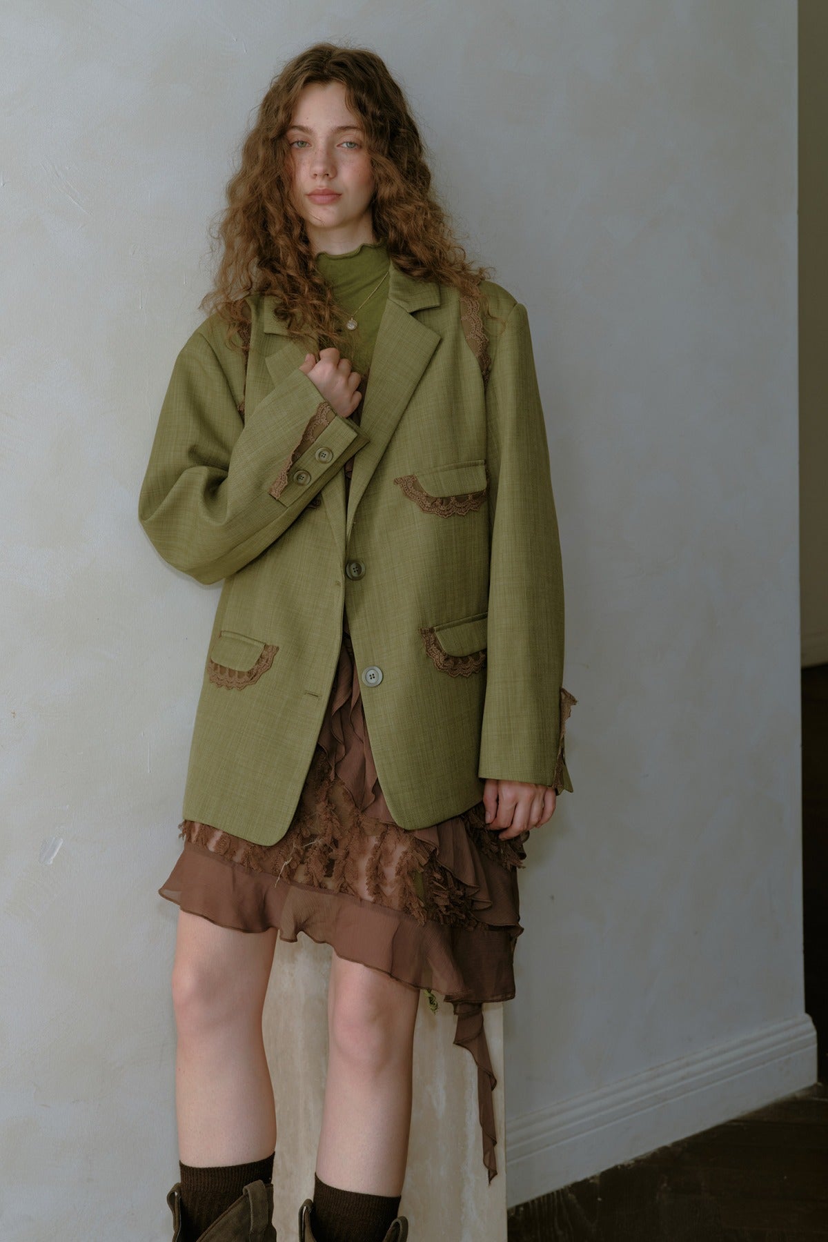Asymmetrical Ruffle Chiffon Dress