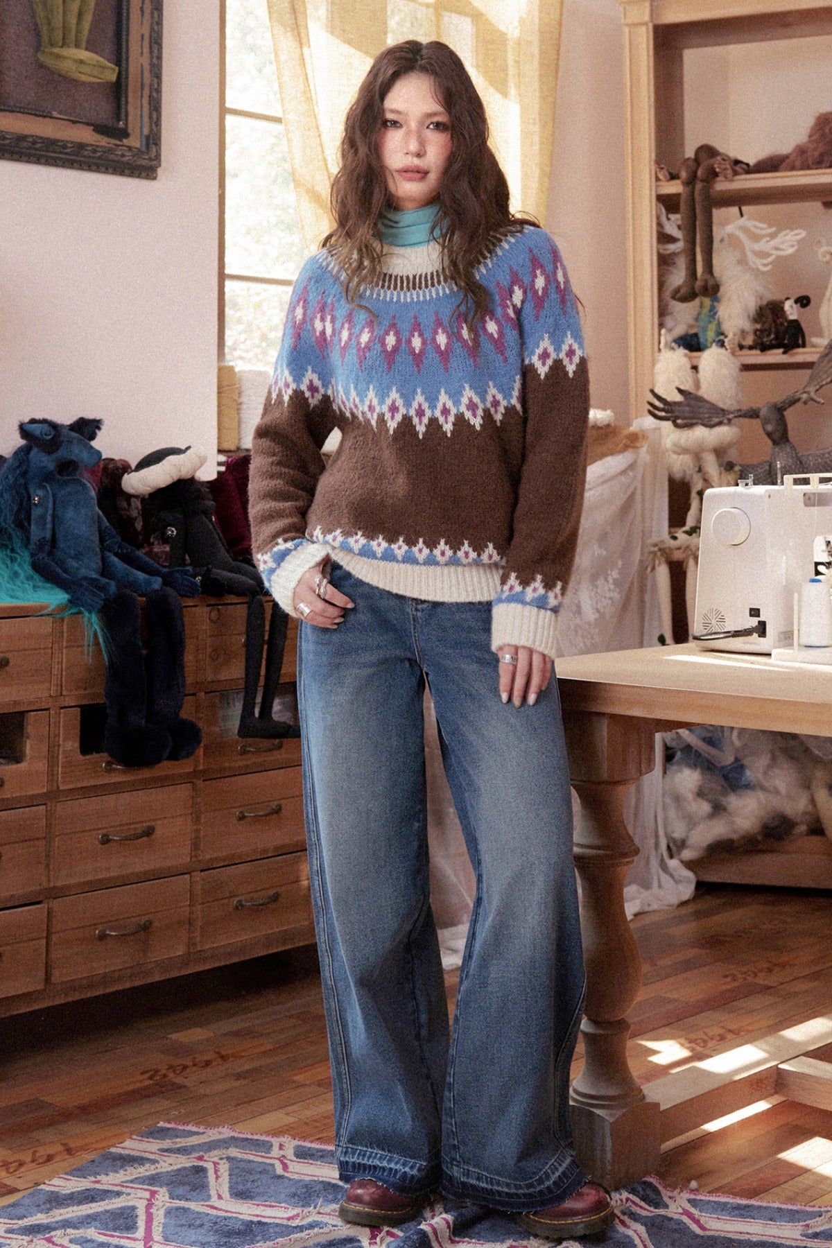 Coarse Knit Fair Isle Sweater