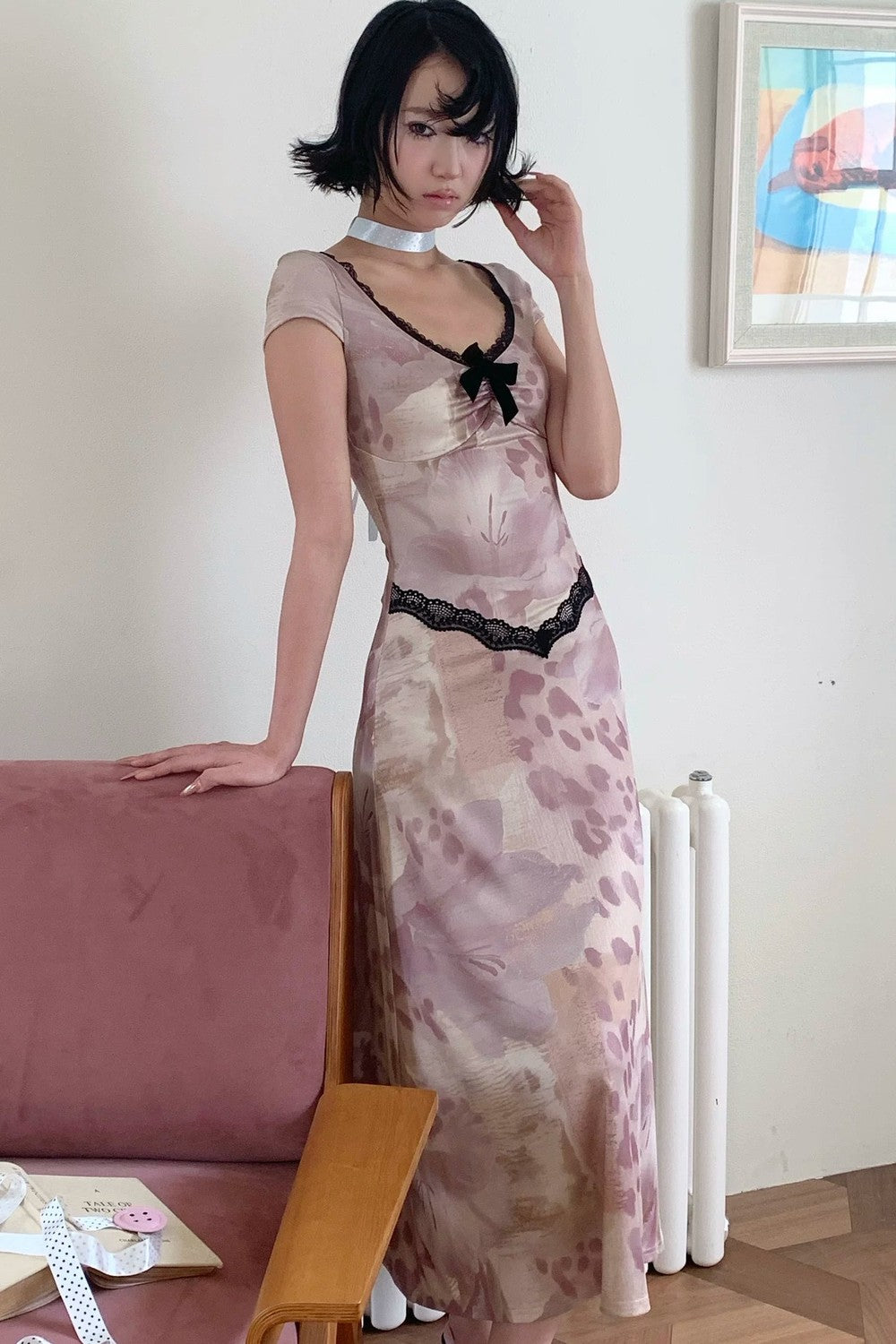 Retro Lace Floral Dress