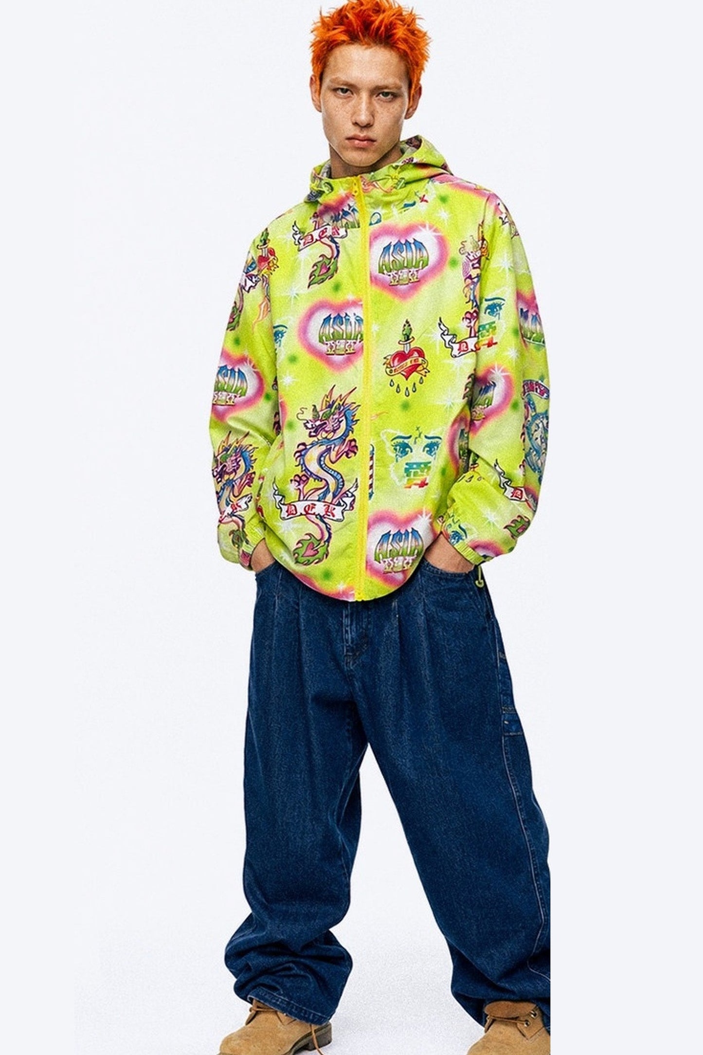 Showa veste shell en Teflon à imprimé tatouage