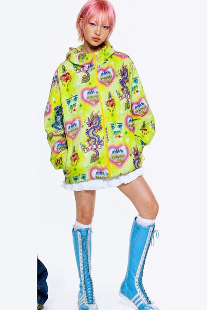 Showa veste shell en Teflon à imprimé tatouage