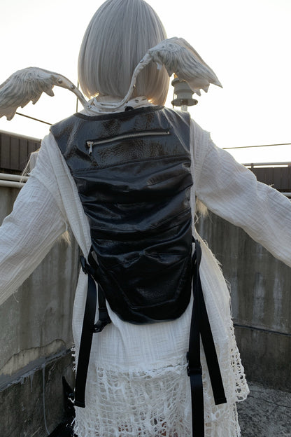 Armor Style Black Backpack