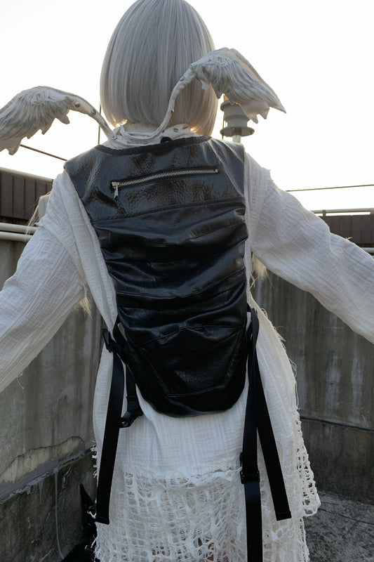 Armor Style Black Backpack