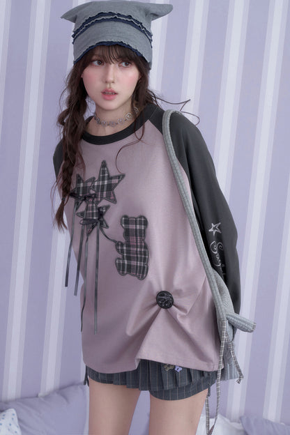 Balloon Bear Raglan Sleeve T-shirt