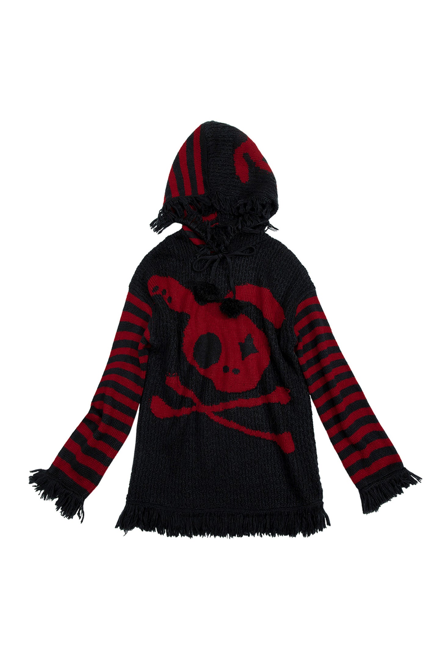 Skull Rabbit Hooded Knit Blouse