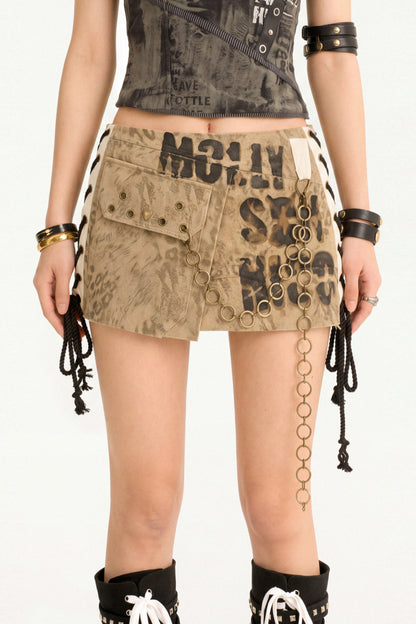 Retro Leopard Chain Skirt